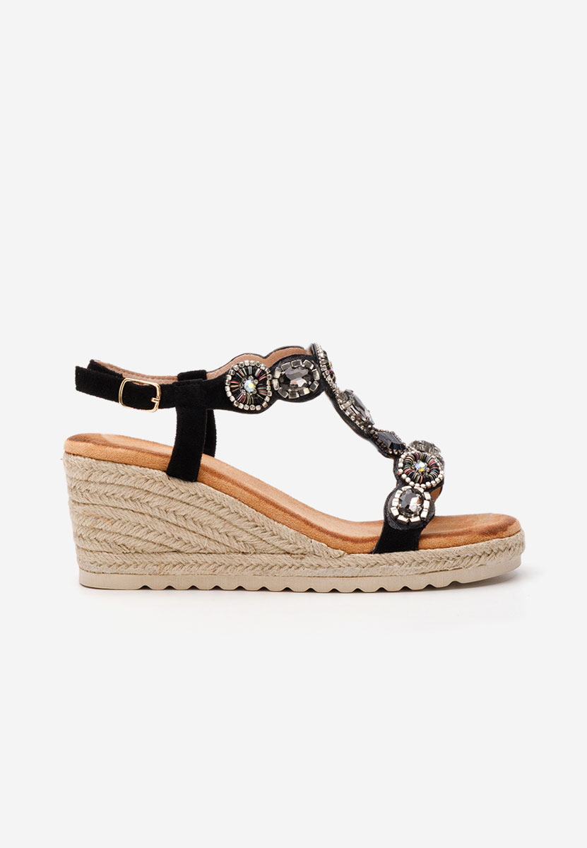 Jacquelynn fekete platform szandál