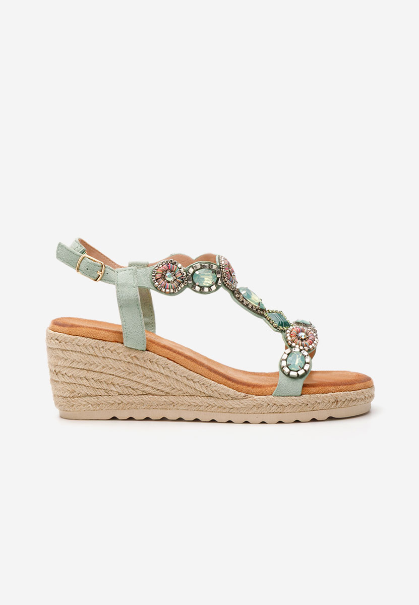 Jacquelynn zöld platform szandál