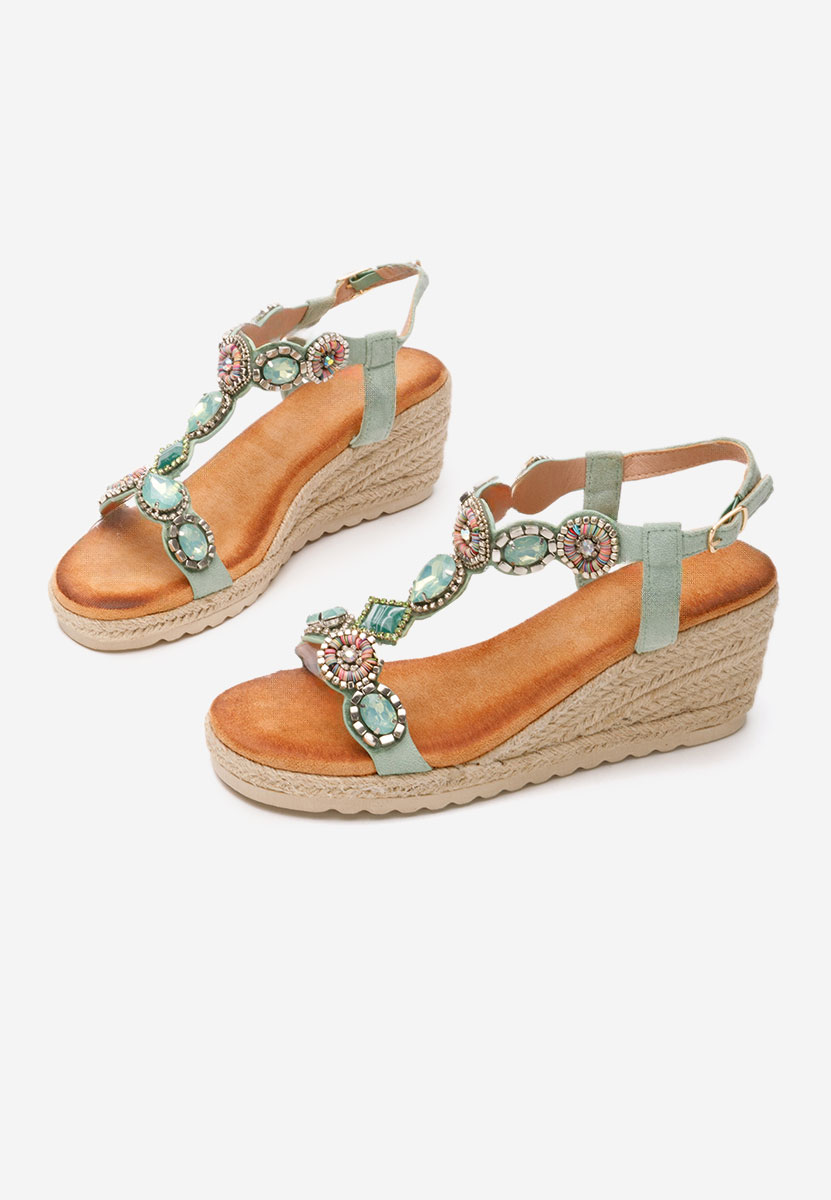 Jacquelynn zöld platform szandál