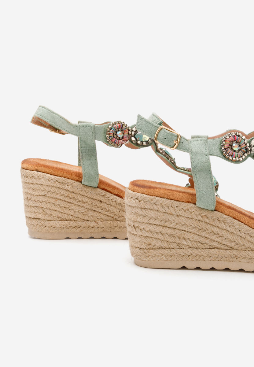 Jacquelynn zöld platform szandál