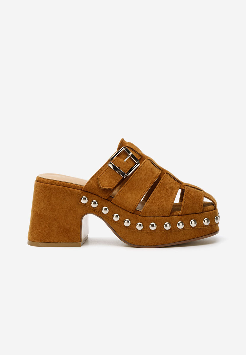 Rosamaria camel magassarkú papucs