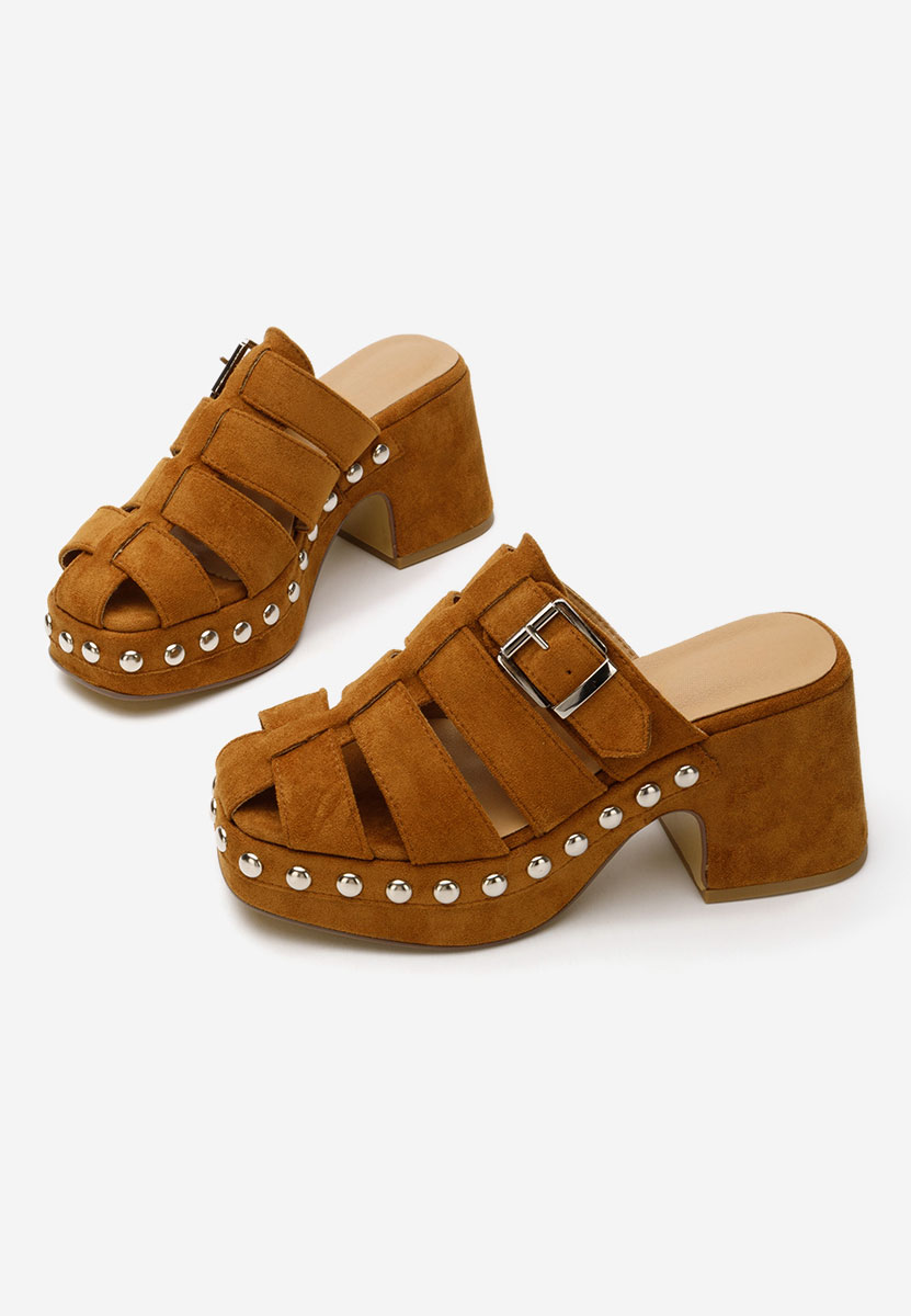Rosamaria camel magassarkú papucs