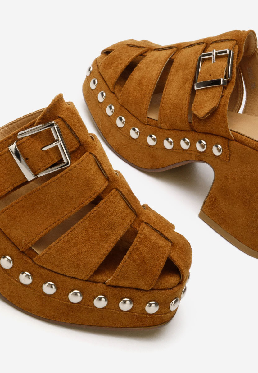 Rosamaria camel magassarkú papucs