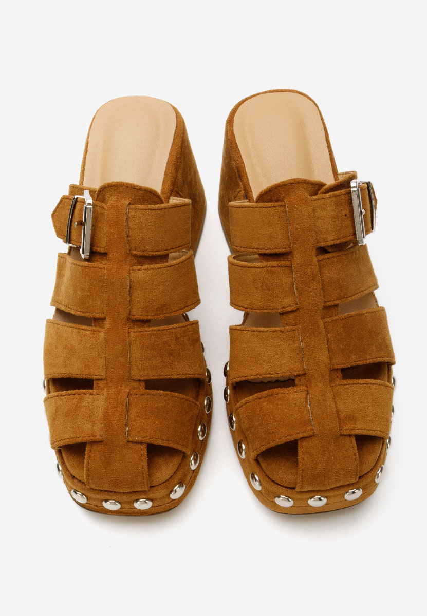 Rosamaria camel magassarkú papucs