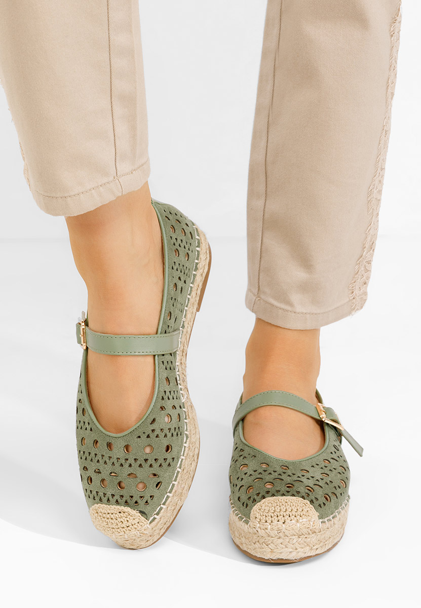 Mitsue zöld női espadrilles