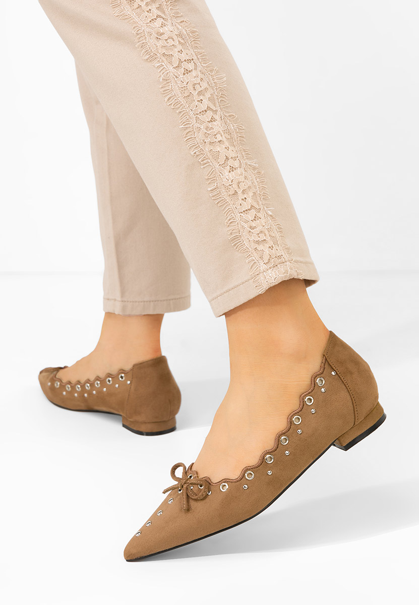 Sharyna khaki elegáns balerina 