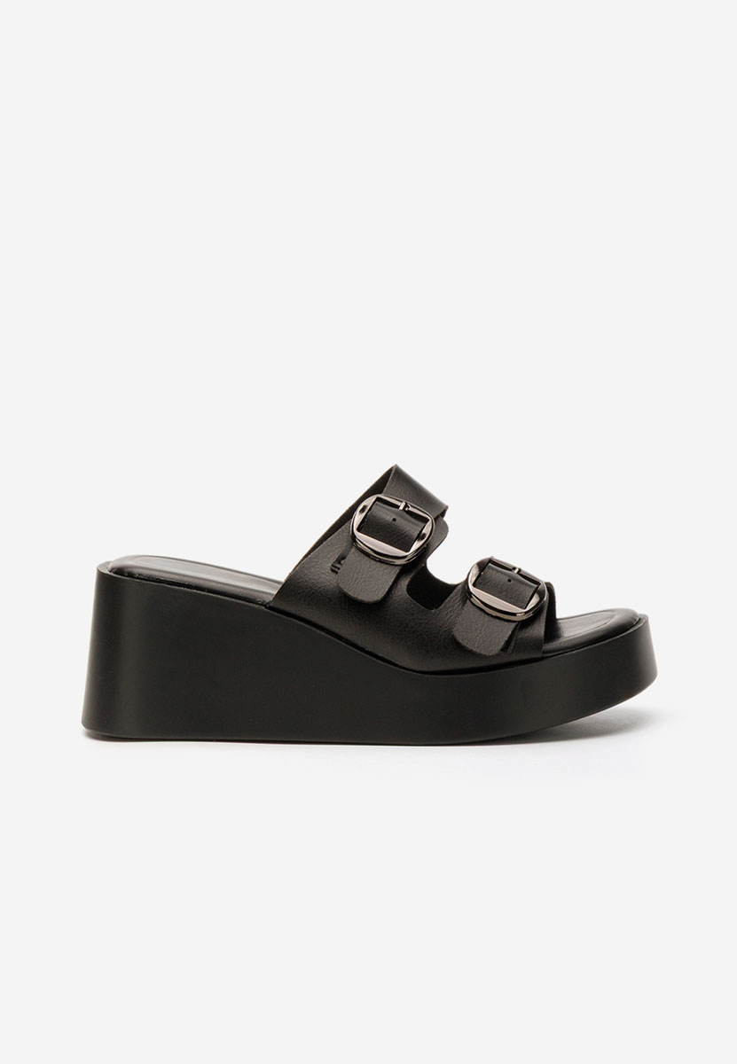 Petricia fekete telitalpú platform papucs