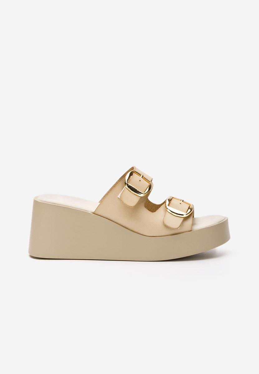 Petricia bézs telitalpú platform papucs