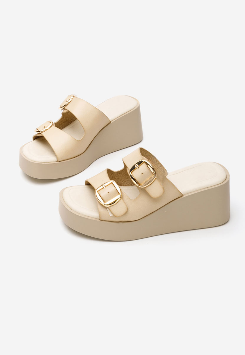 Petricia bézs telitalpú platform papucs