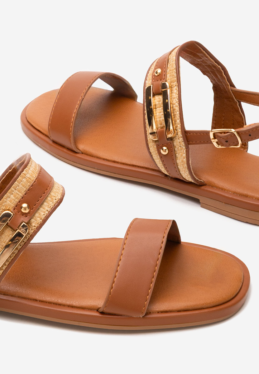Shirly camel lapos talpú szandál