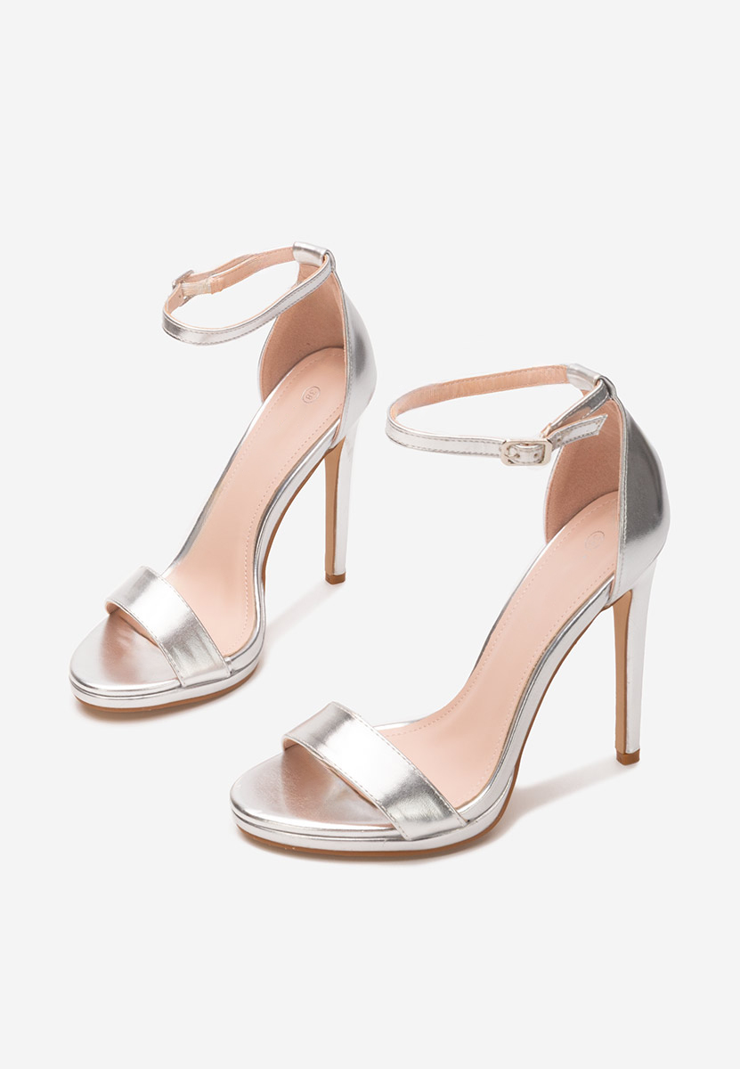 Barnysa ezüst tűsarkú szandál