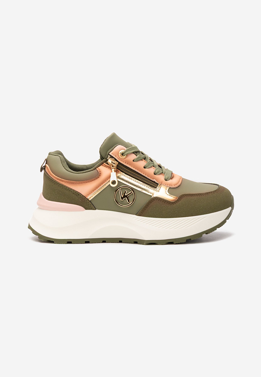 Viktoria zöld telitalpú platform sneaker