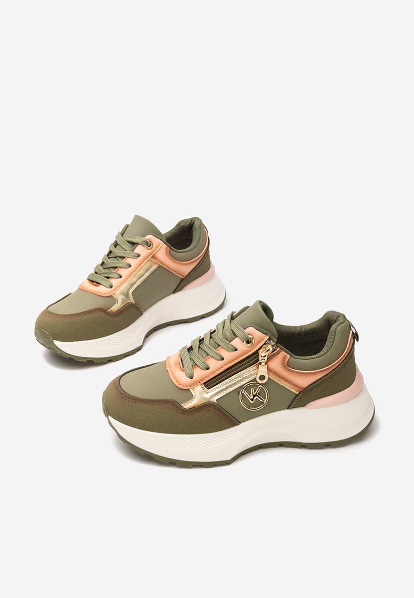 Viktoria zöld telitalpú platform sneaker