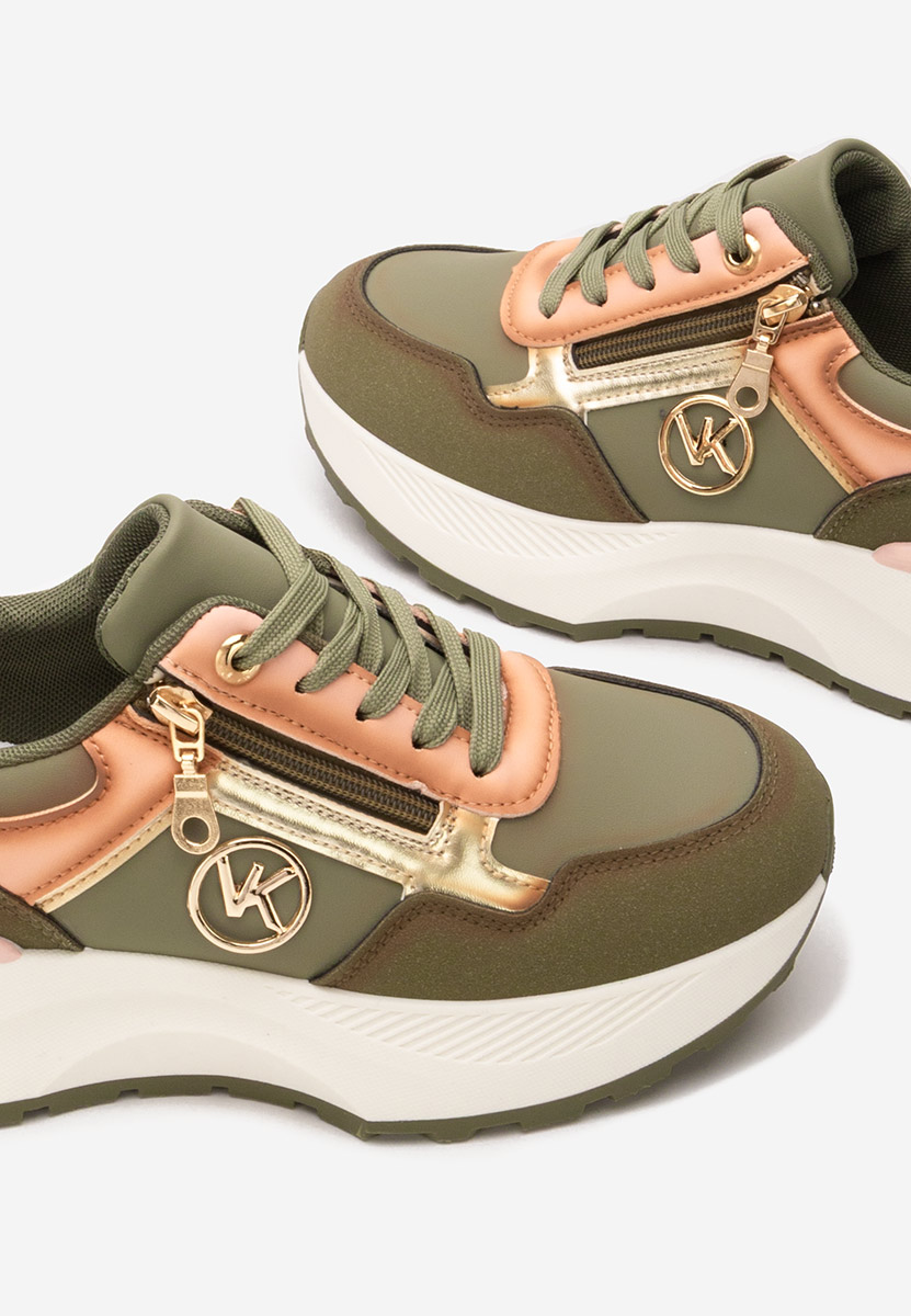 Viktoria zöld telitalpú platform sneaker