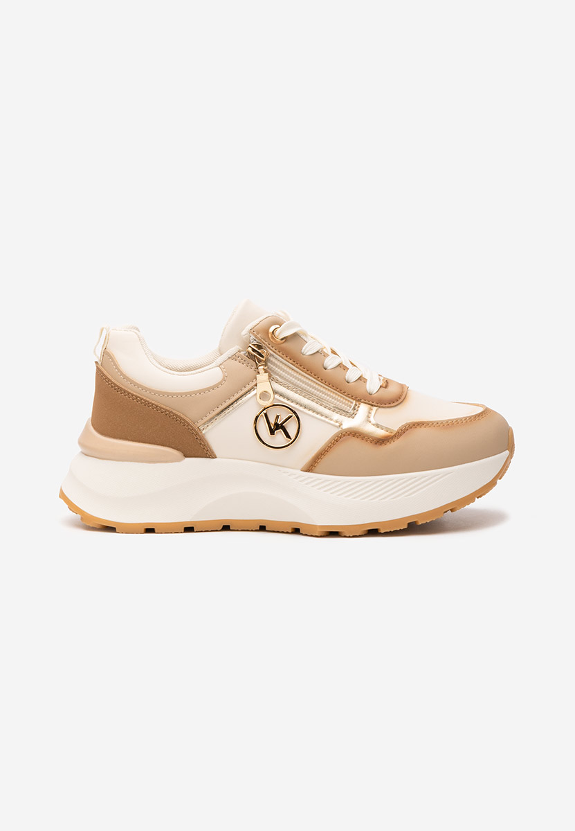 Viktoria bézs telitalpú platform sneaker