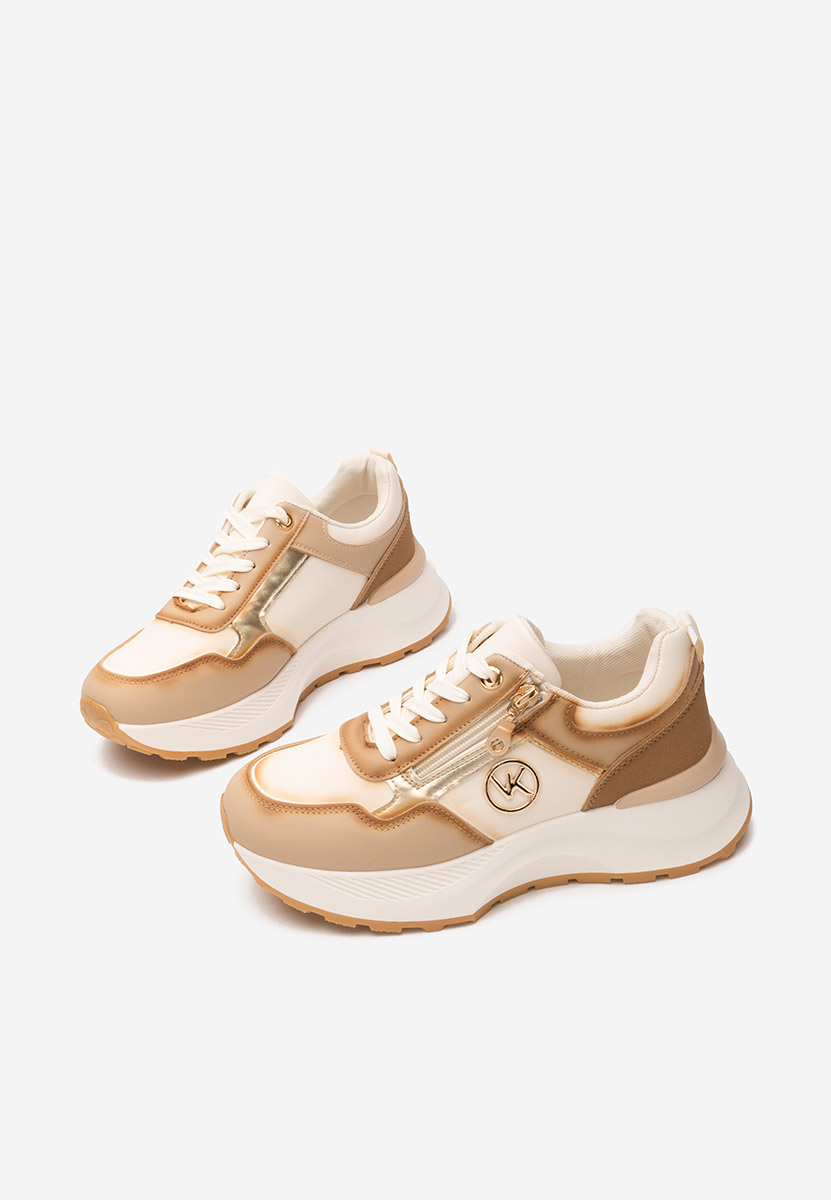 Viktoria bézs telitalpú platform sneaker