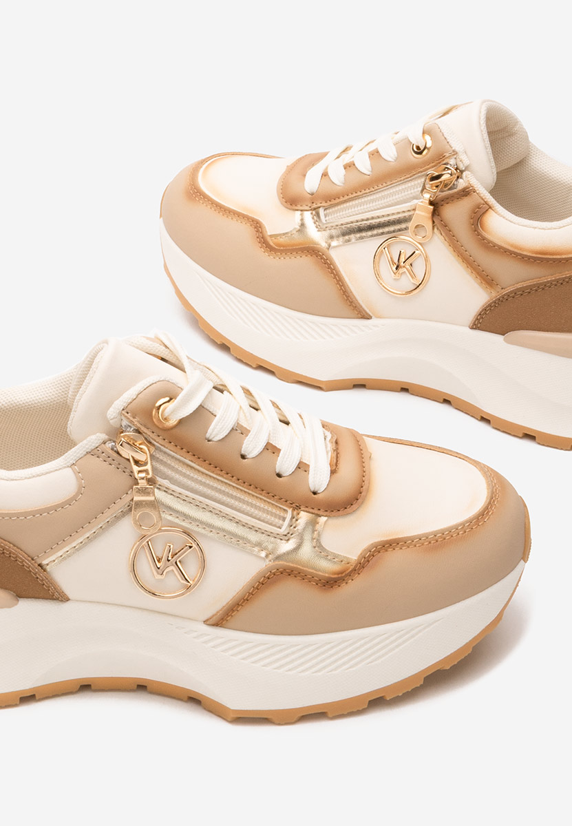 Viktoria bézs telitalpú platform sneaker