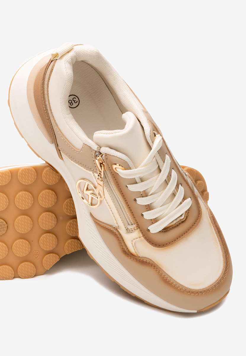 Viktoria bézs telitalpú platform sneaker