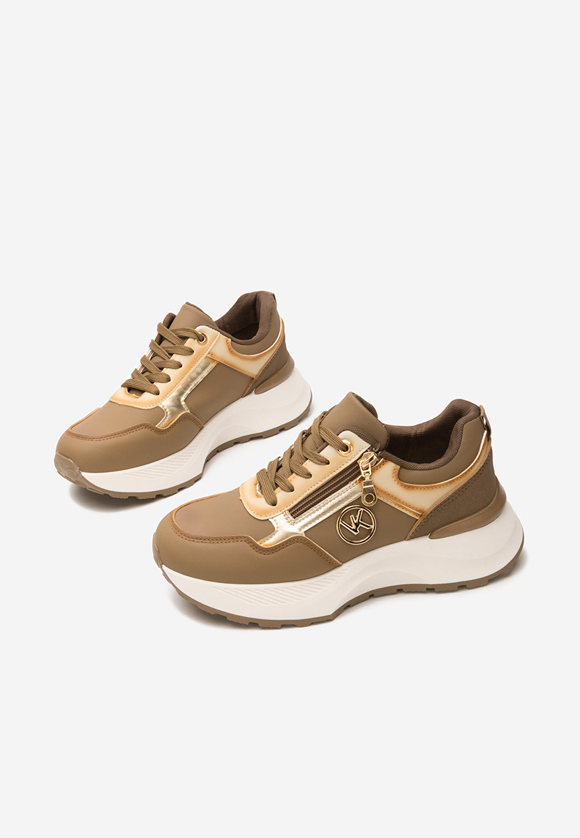 Viktoria khaki telitalpú platform sneaker