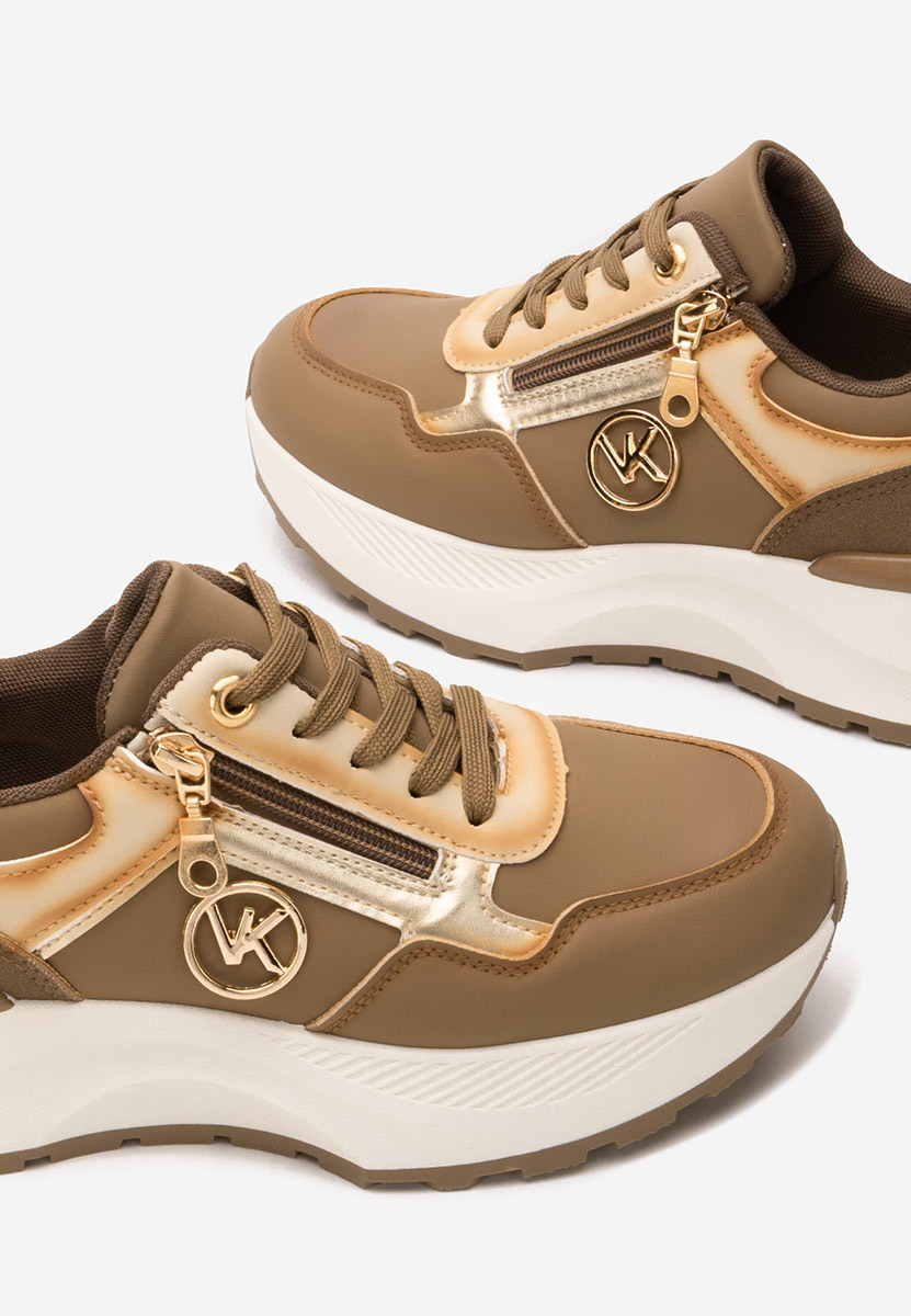 Viktoria khaki telitalpú platform sneaker