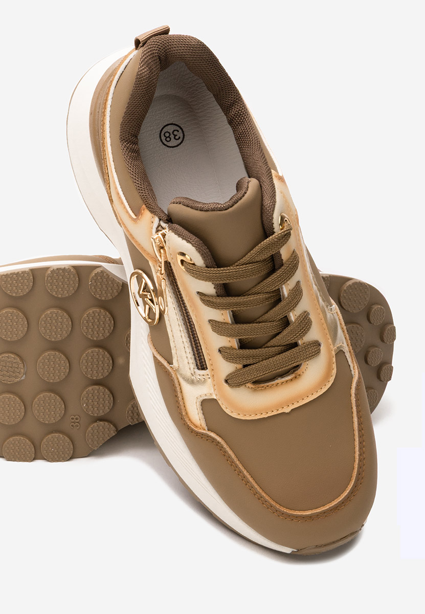 Viktoria khaki telitalpú platform sneaker