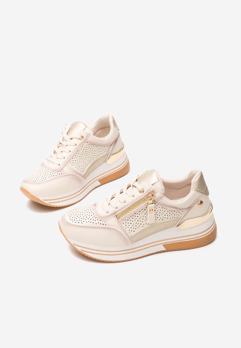 Reita bézs telitalpú platform sneaker
