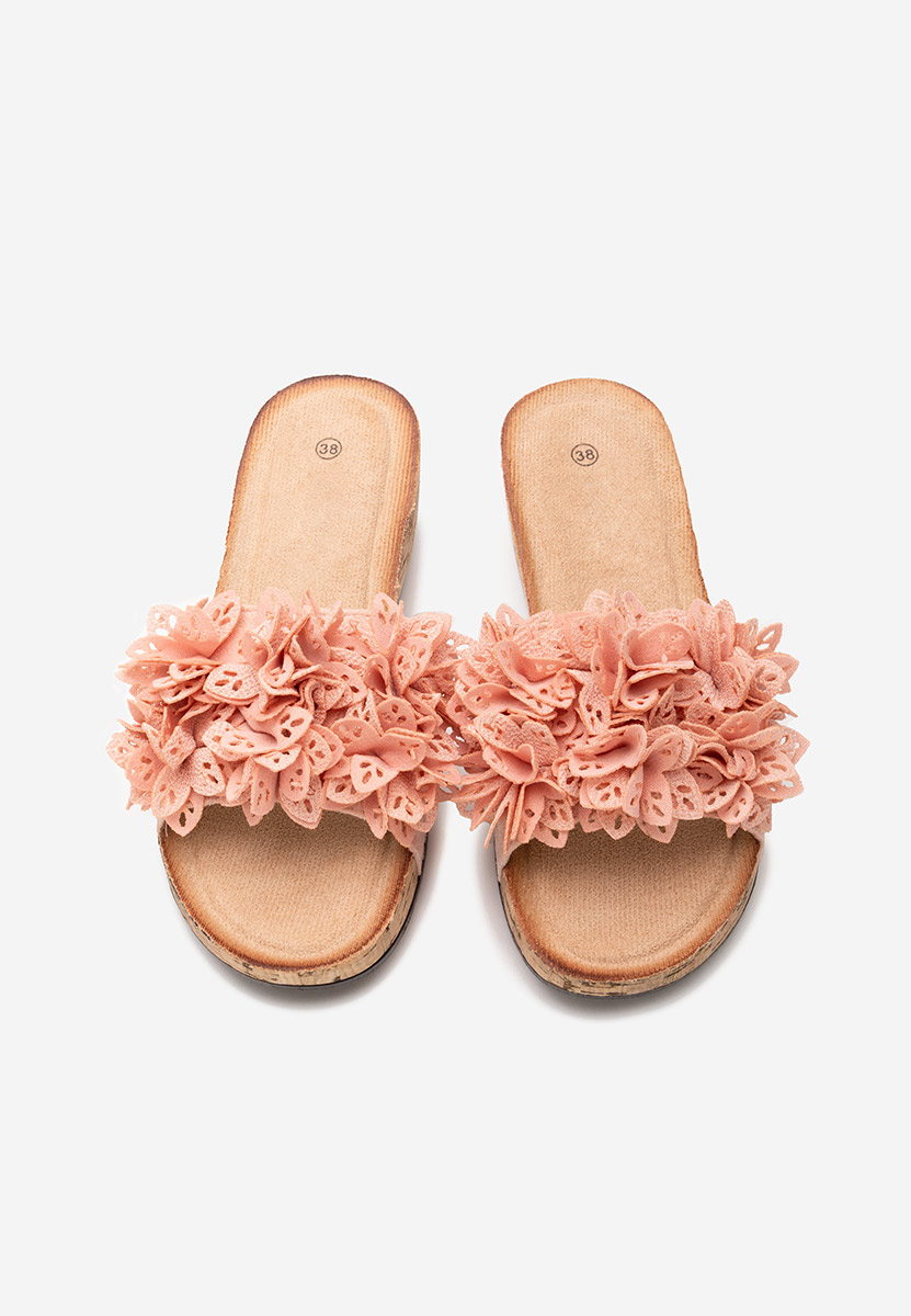 Floralia rózsaszín telitalpú platform papucs