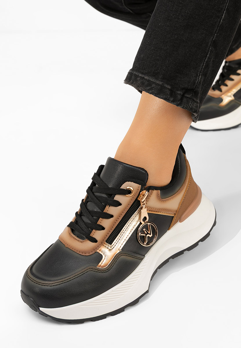 Viktoria fekete telitalpú platform sneaker