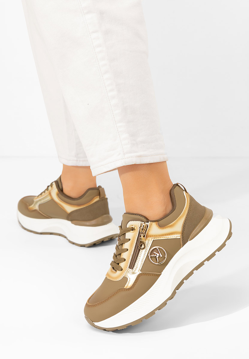 Viktoria khaki telitalpú platform sneaker