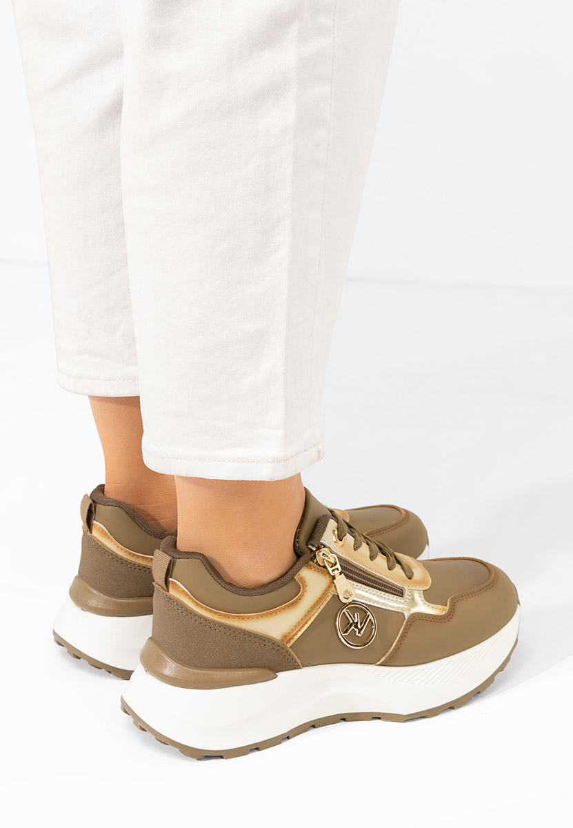 Viktoria khaki telitalpú platform sneaker