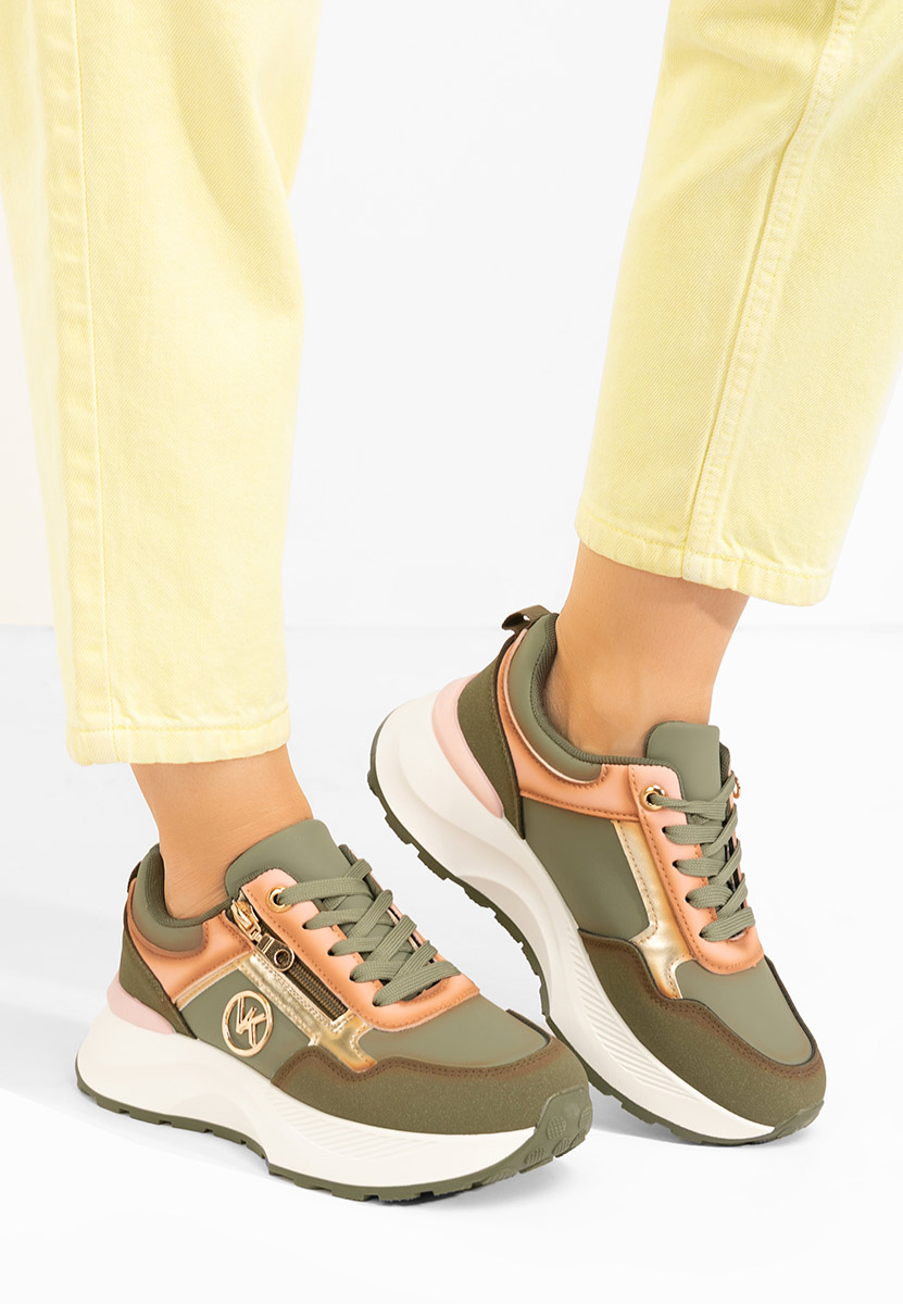 Viktoria zöld telitalpú platform sneaker