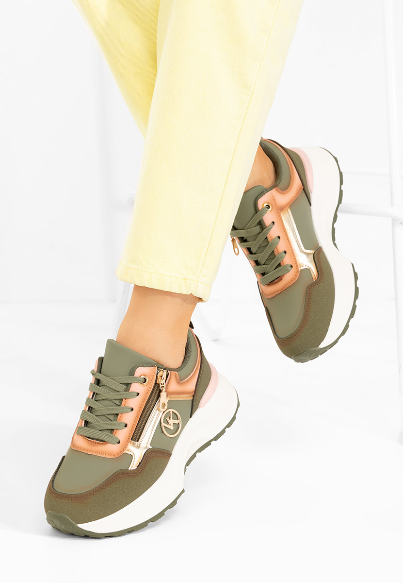 Viktoria zöld telitalpú platform sneaker