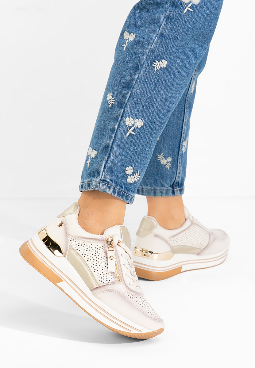 Reita bézs telitalpú platform sneaker