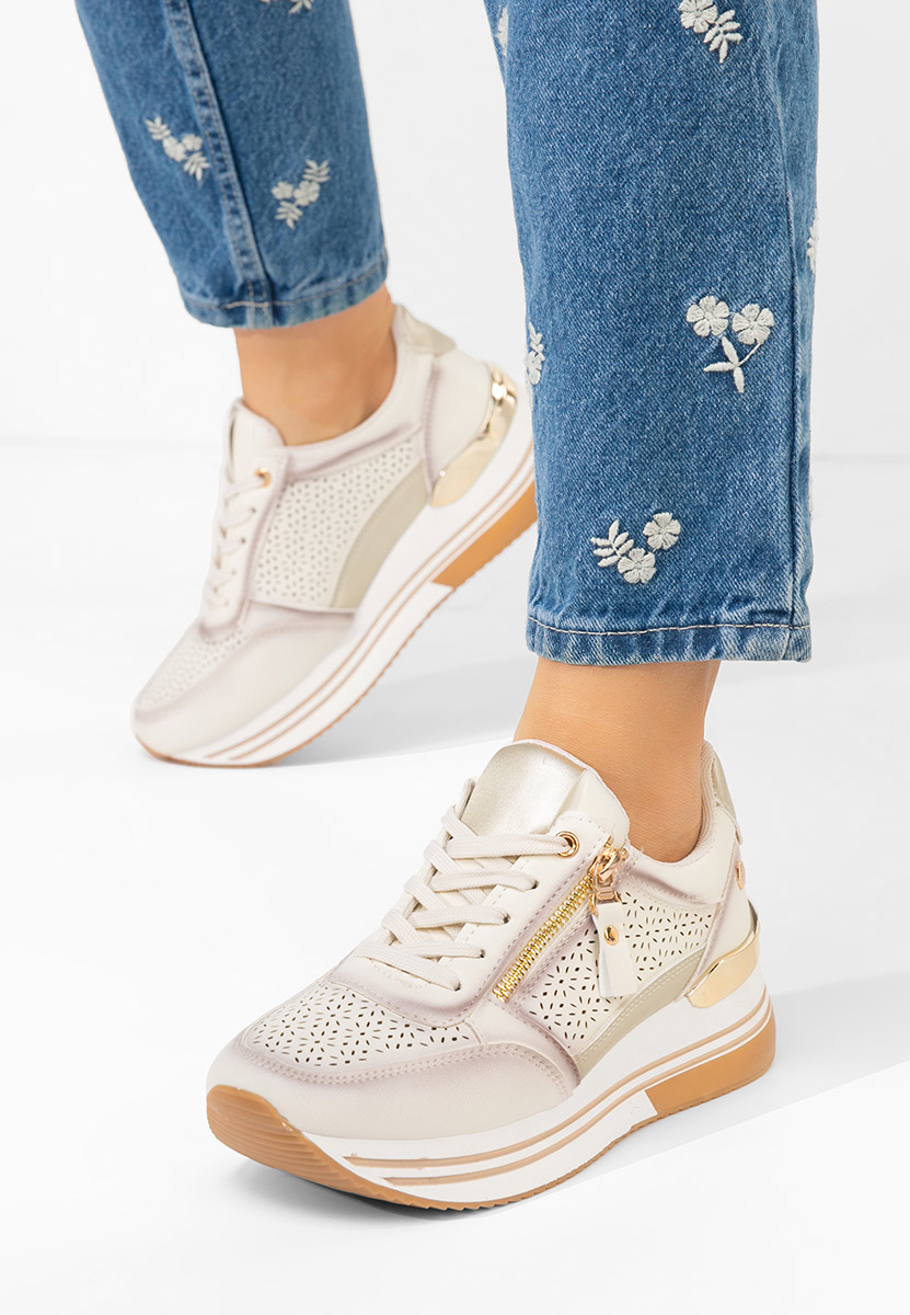 Reita bézs telitalpú platform sneaker