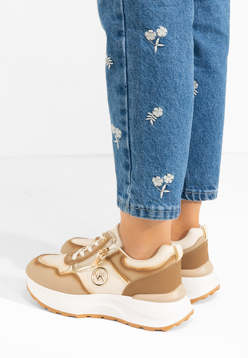 Viktoria bézs telitalpú platform sneaker