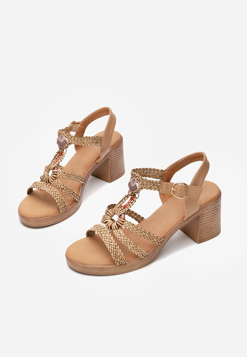 Phylicia khaki vastag sarkú szandál 