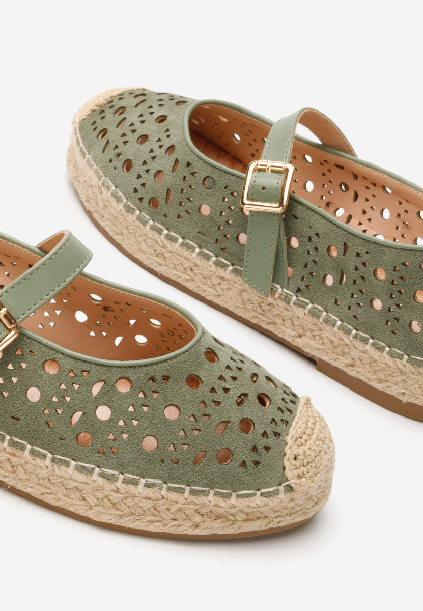 Mitsue zöld női espadrilles