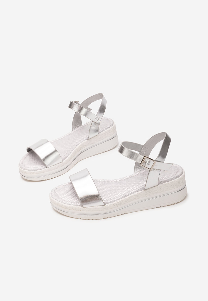 Elviana ezüst platform szandál szandál