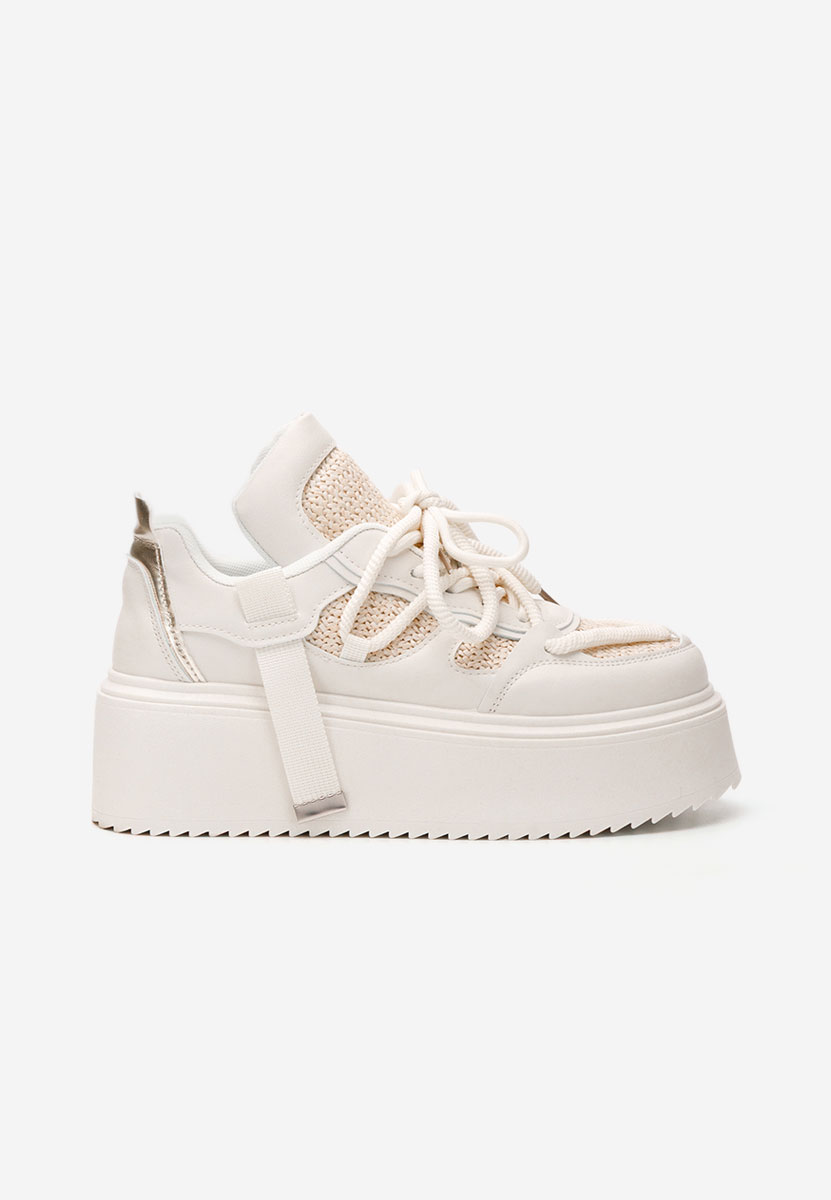 Lourie bézs telitalpú platform sneaker