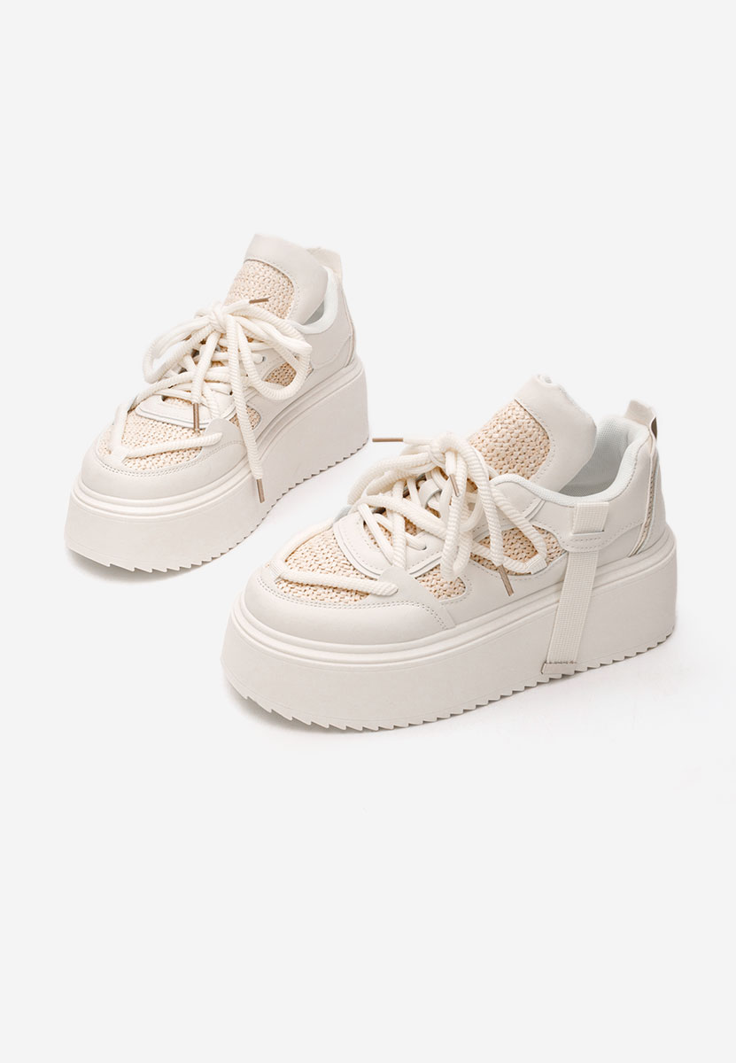 Lourie bézs telitalpú platform sneaker