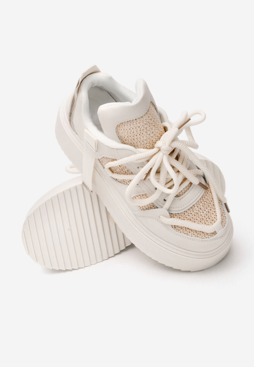Lourie bézs telitalpú platform sneaker