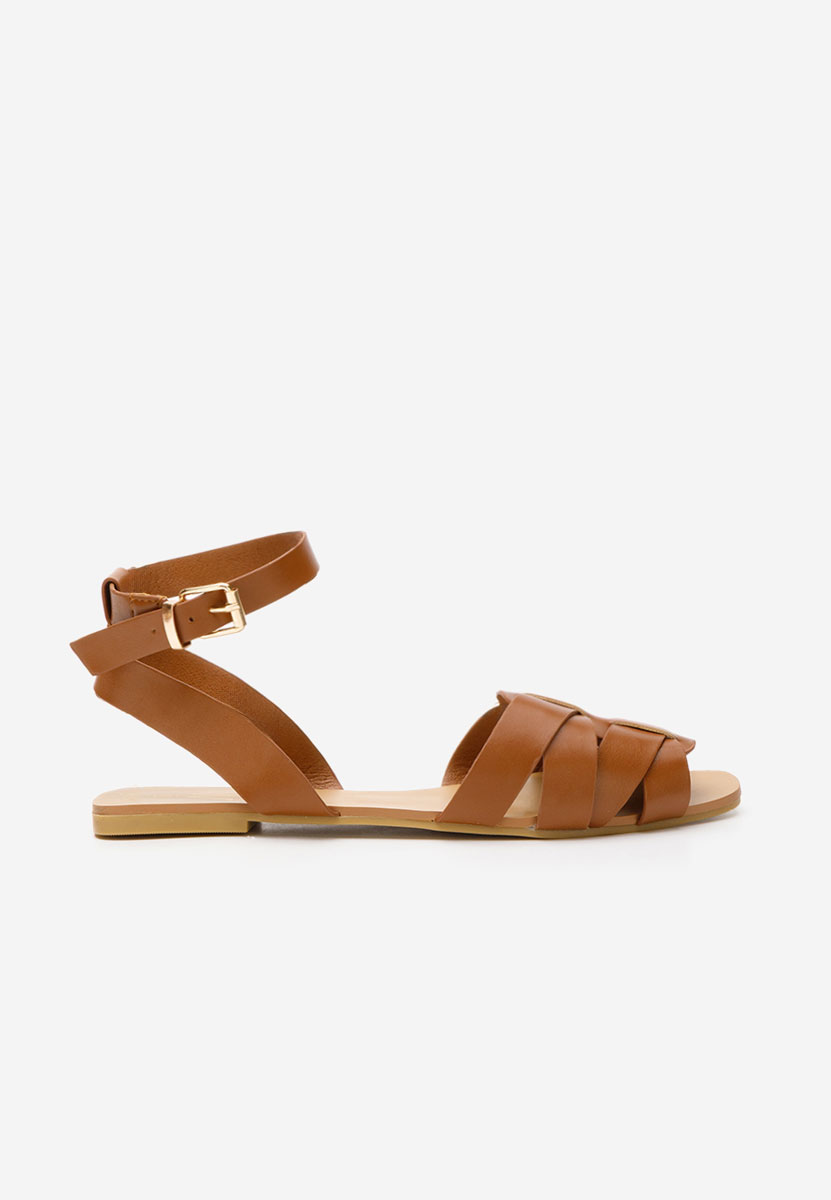 Carysa camel lapos talpú szandál
