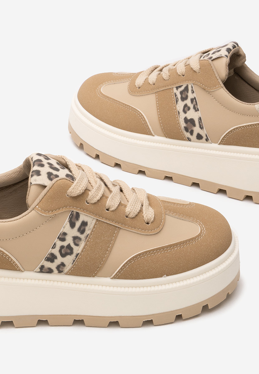 Estephany khaki telitalpú platform sneaker