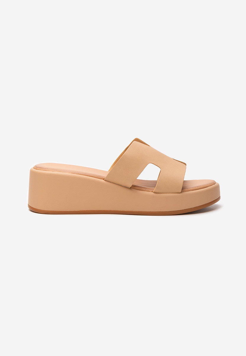 Malynda khaki telitalpú platform papucs