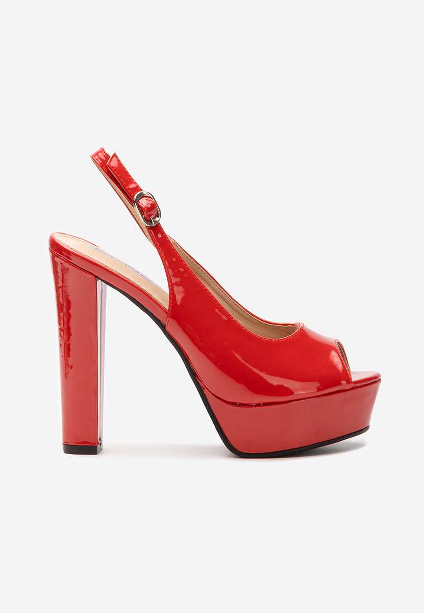 Vera piros magas talpú szandál