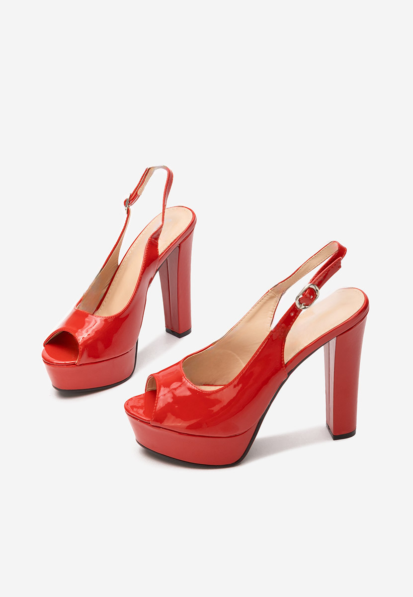 Vera piros magas talpú szandál