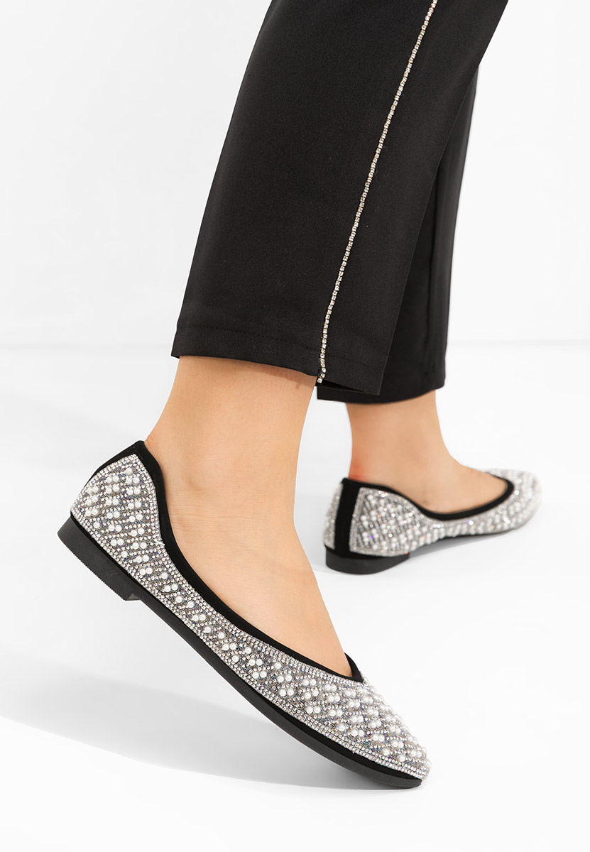 Charity fekete elegáns balerina 