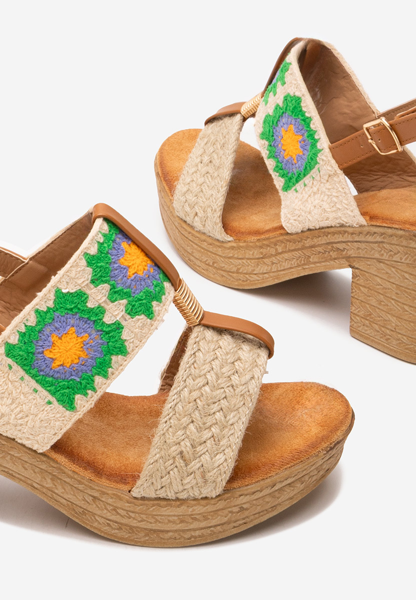 Zeina bézs félplatform talpú szandál