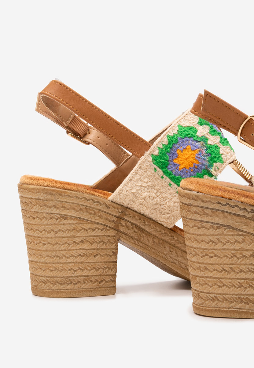 Zeina bézs félplatform talpú szandál