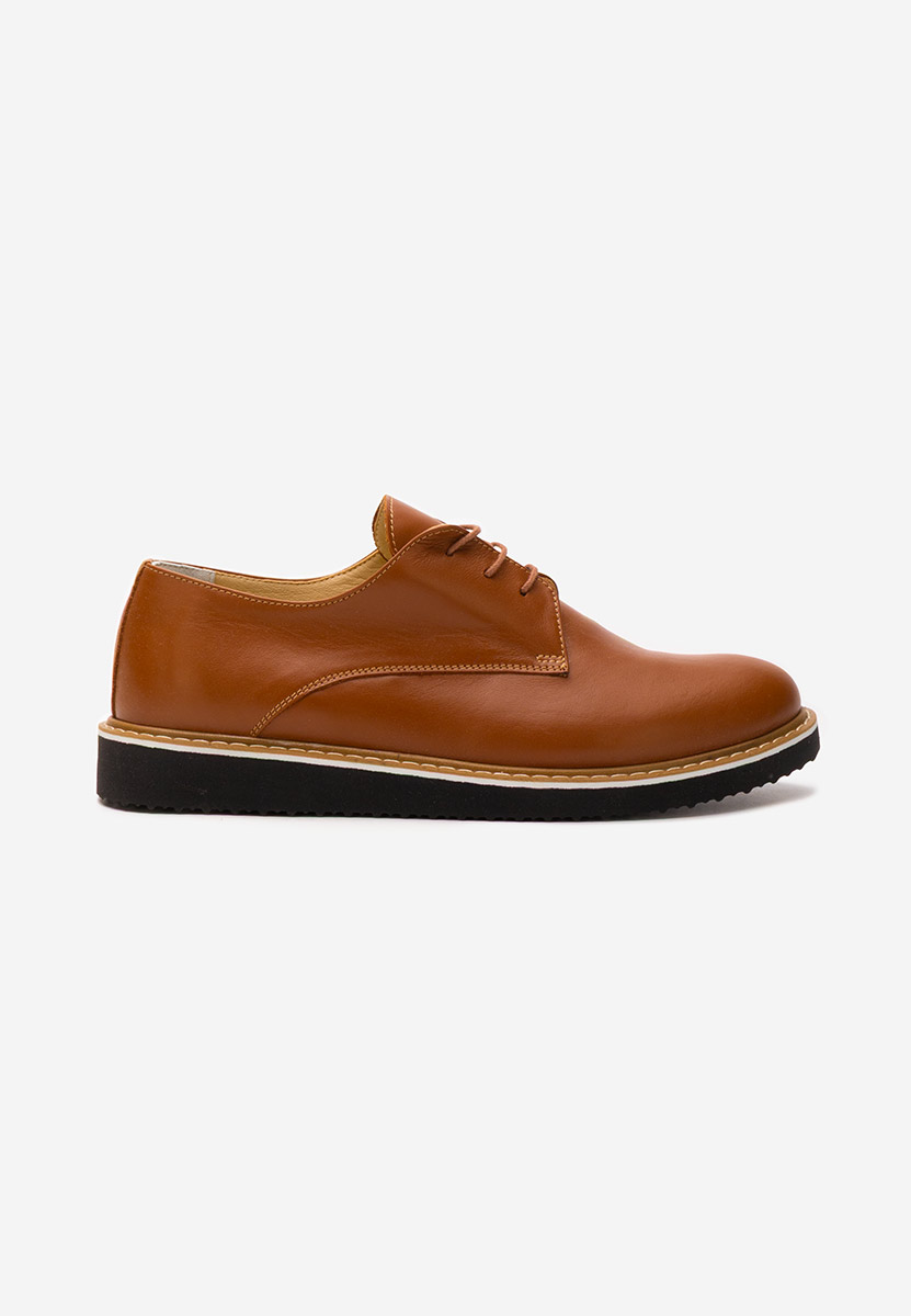 Casilas camel női bőr derby cipő